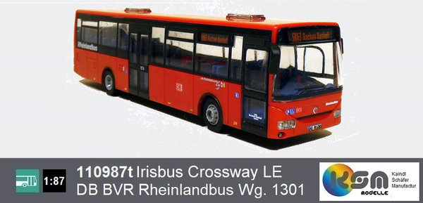 110987t - Irisbus Crossway LE - DB BVR Rheinlandbus Wagen 1301 - ohne Scheibentönung