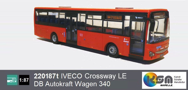 220187t - IVECO Crossway LE - DB Autokraft Kiel Wagen 340 - ohne Scheibentönung